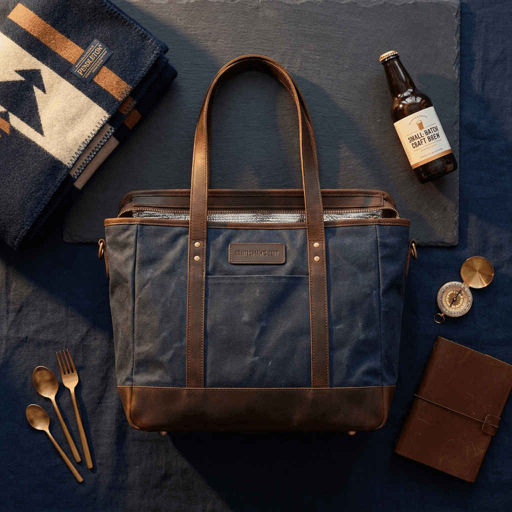Leather-Trim Cooler Tote