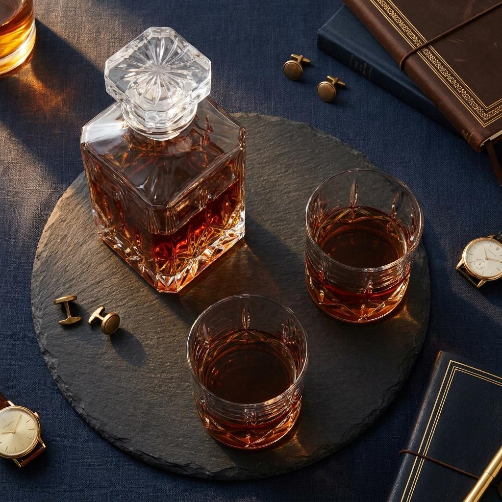 Crystal Whiskey Decanter Set