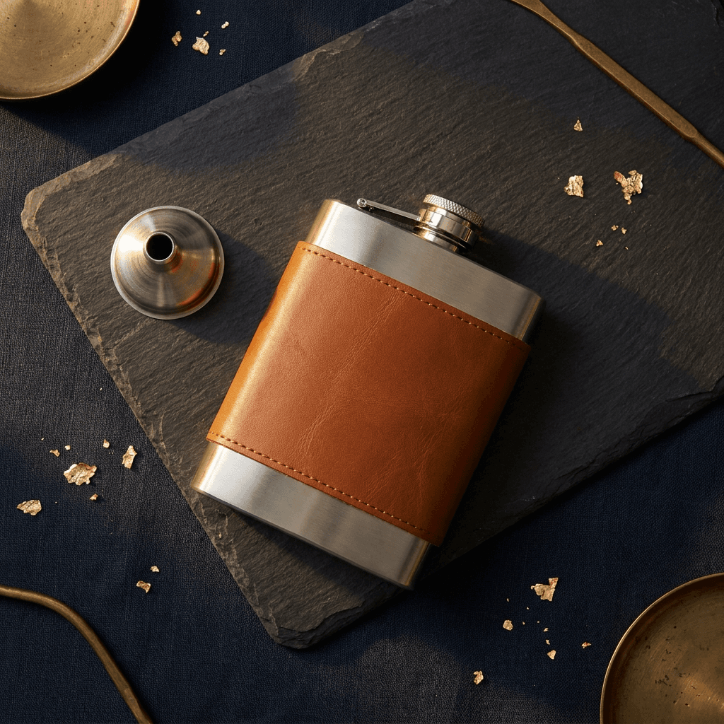 Stainless Hip Flask & Sleeve