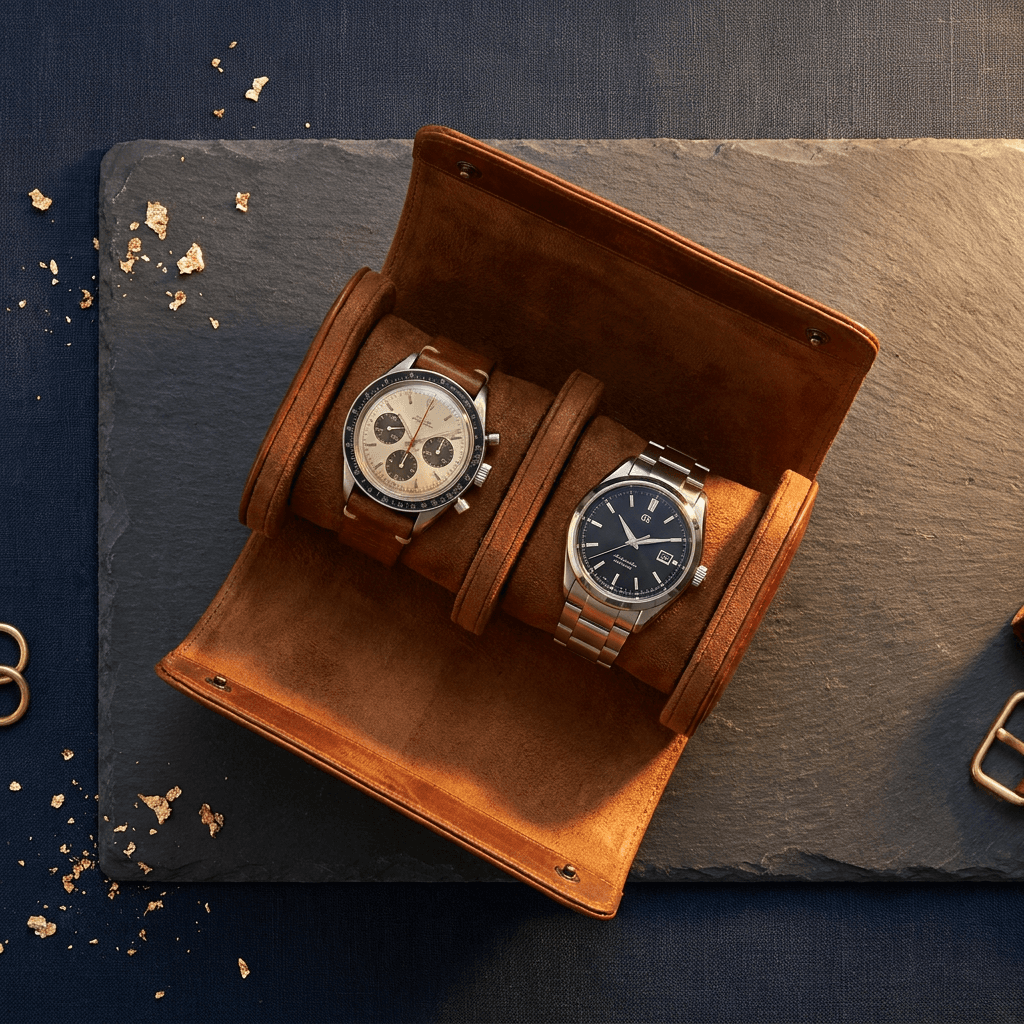 Leather Travel Watch Roll