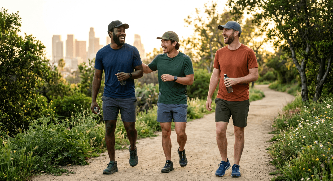 Sunday outdoor day — performance athletic wear on the trail