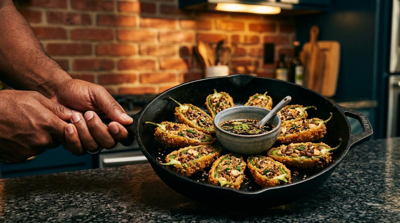 Korean-Style Stuffed Peppers are what happens when Seoul street food meets jalapeño popper energy.