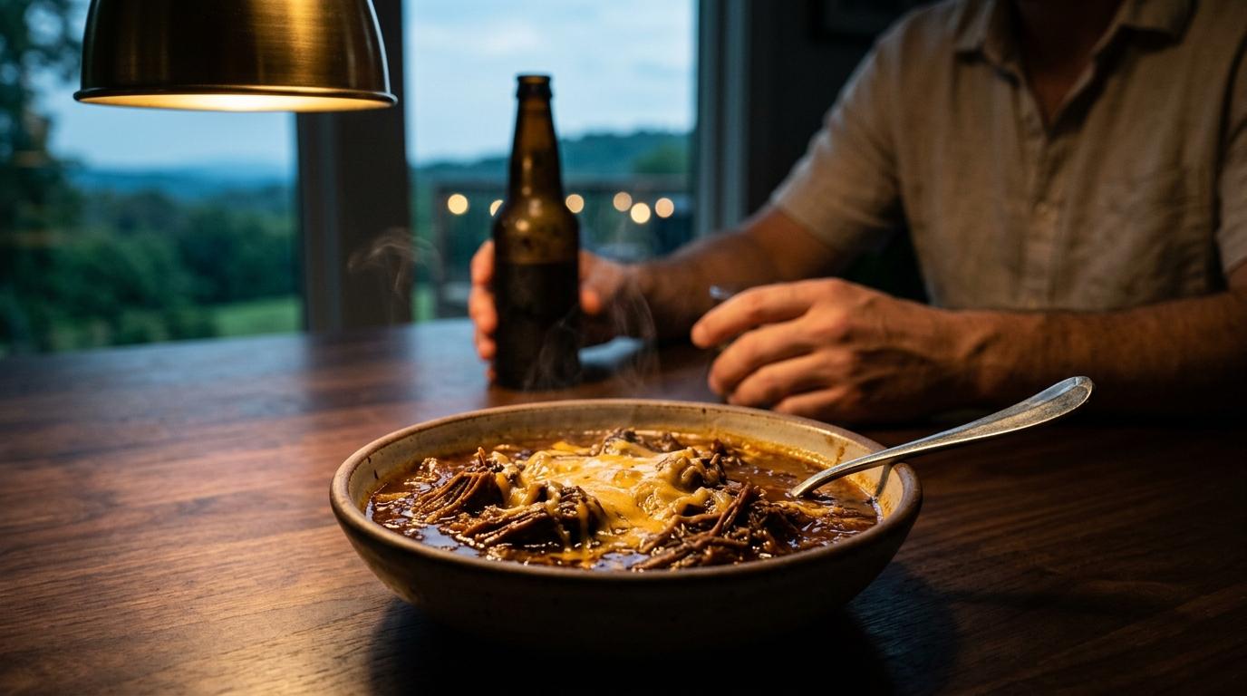 Smoked Cheddar and Beer-Braised Short Rib Chili