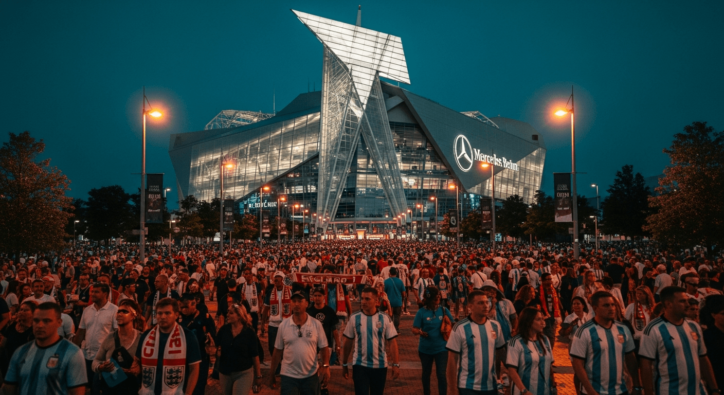England vs. Argentina in Atlanta. Mercedes-Benz Stadium Hosts a World Cup Semifinal — and Downtown Becomes the City.
