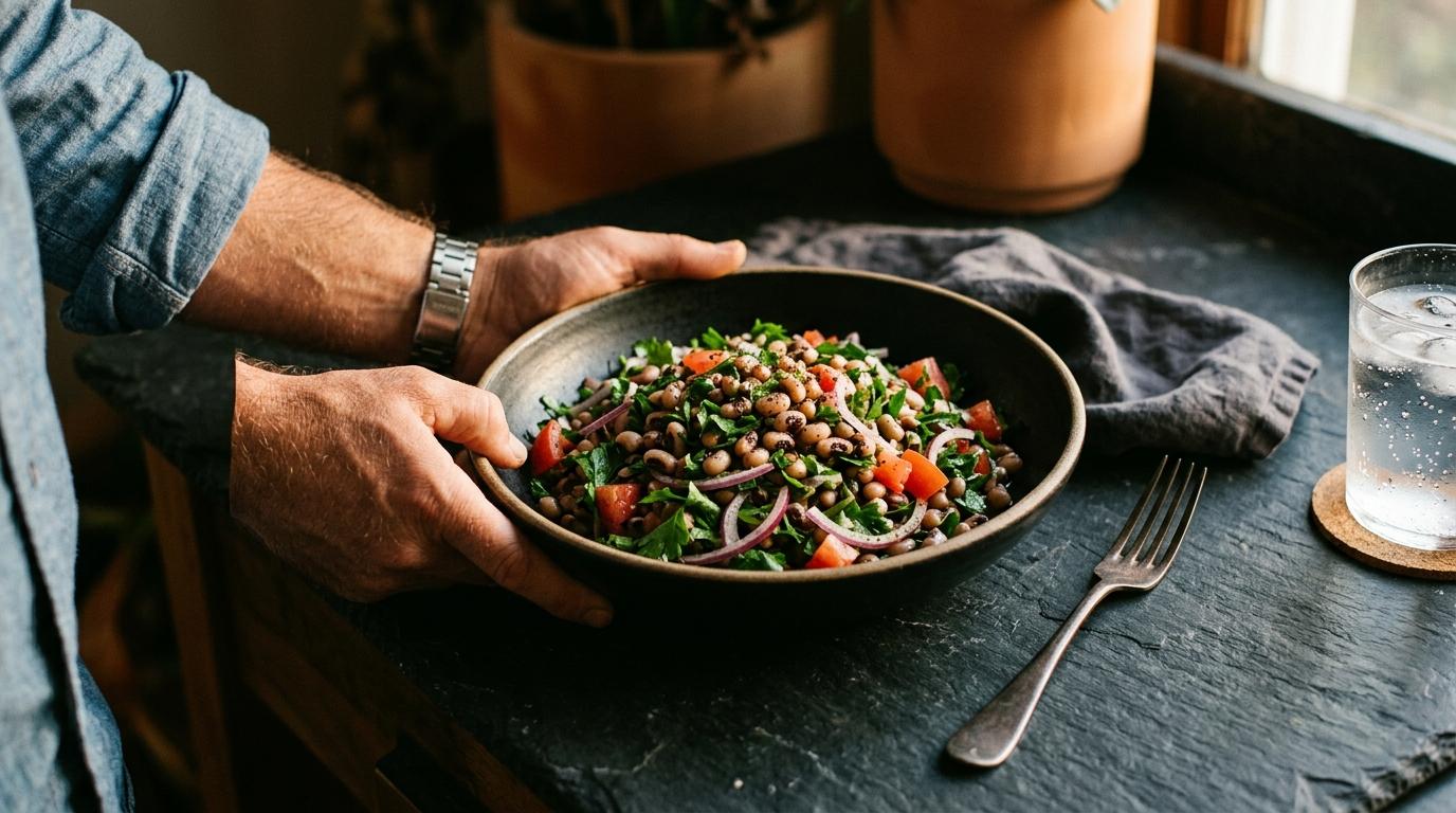 Salatet Lubia Be Ain Souda is what happens when Egyptian street-food wisdom meets the modern Atlanta table.