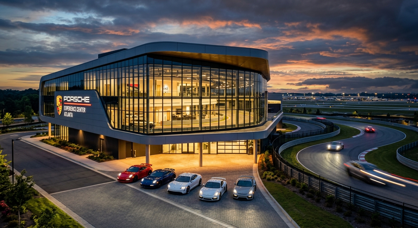 Porsche 911 GT3 on the track at the Porsche Experience Center Atlanta