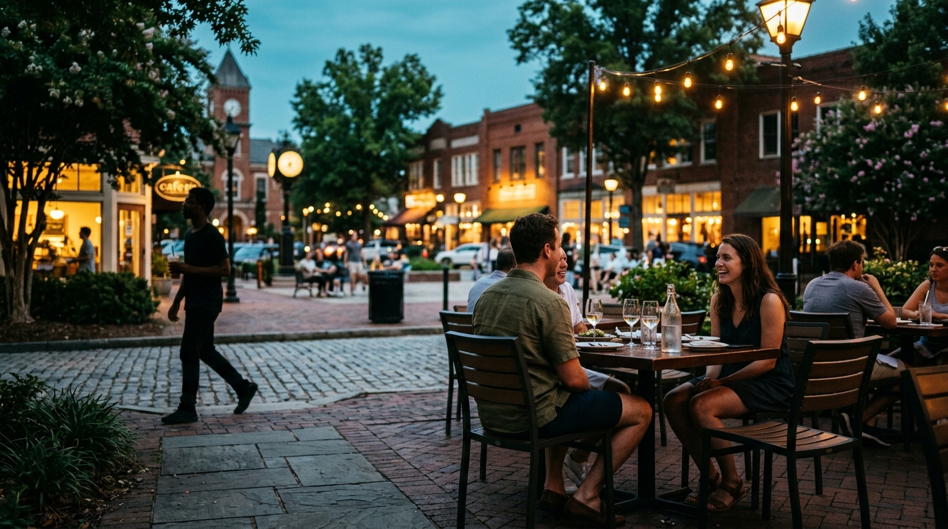 Decatur square at golden hour