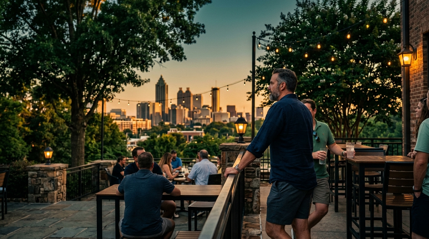 Downtown Atlanta skyline at golden hour